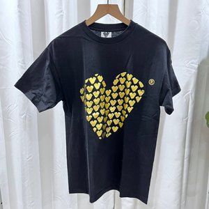 Twelve Bar Gold Hearts Logo Black Tshirt